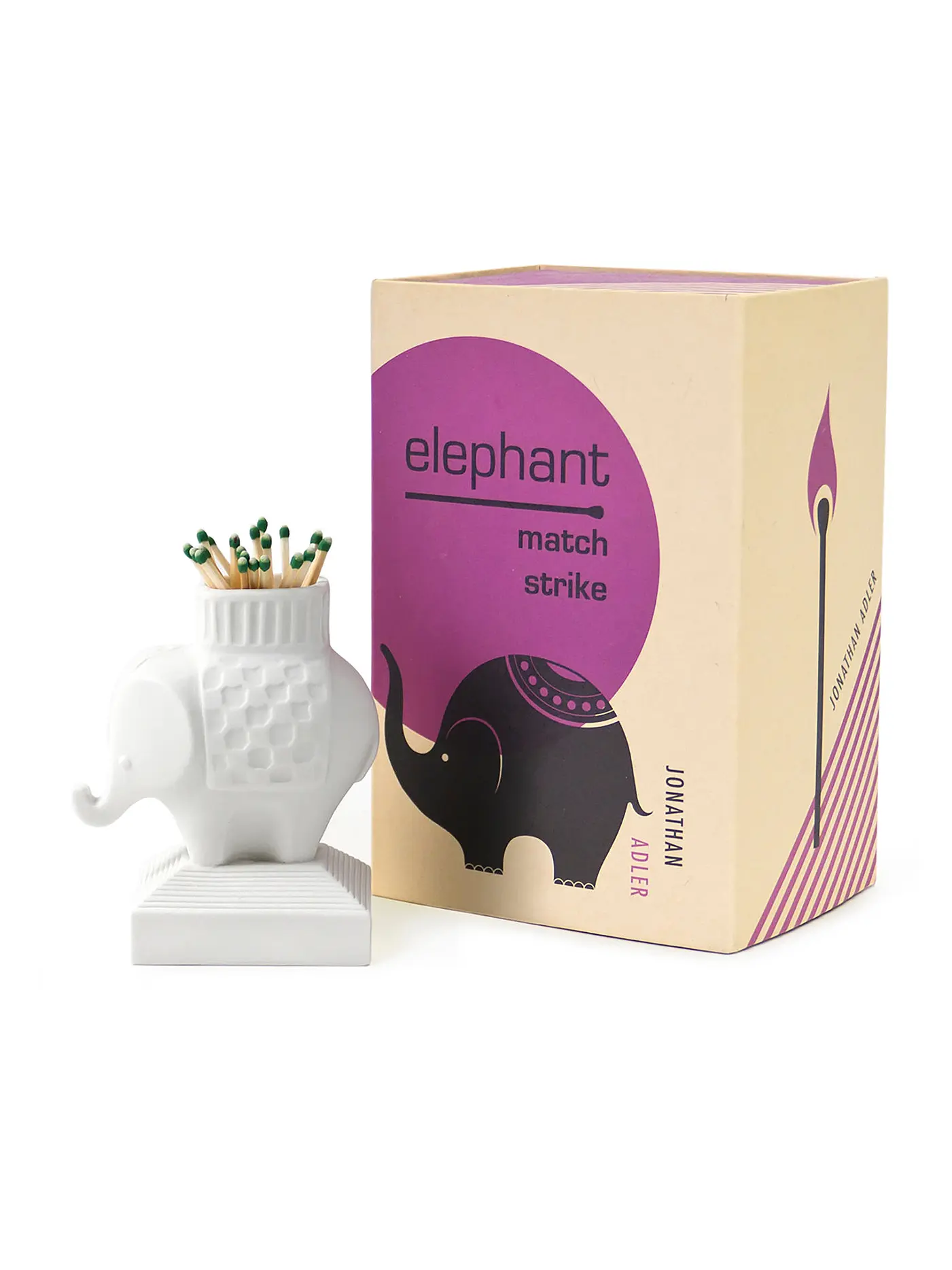 JONATHAN ADLER | Zündholz Halter Elefant Match Strike White | 